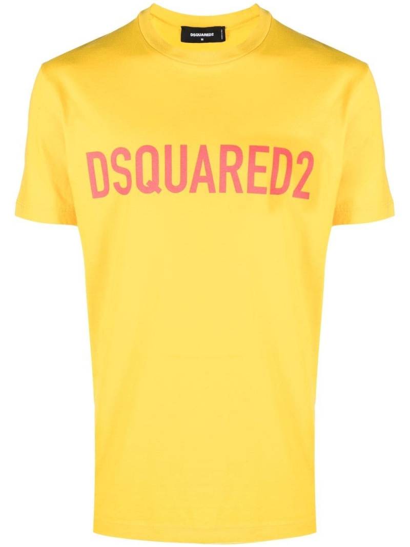 Dsquared2 logo-print crew-neck T-shirt - Yellow von Dsquared2