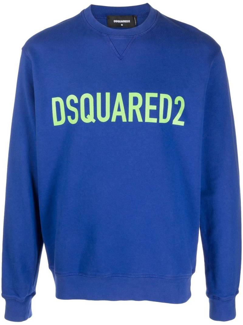 Dsquared2 logo-print crew-neck sweatshirt - Blue von Dsquared2