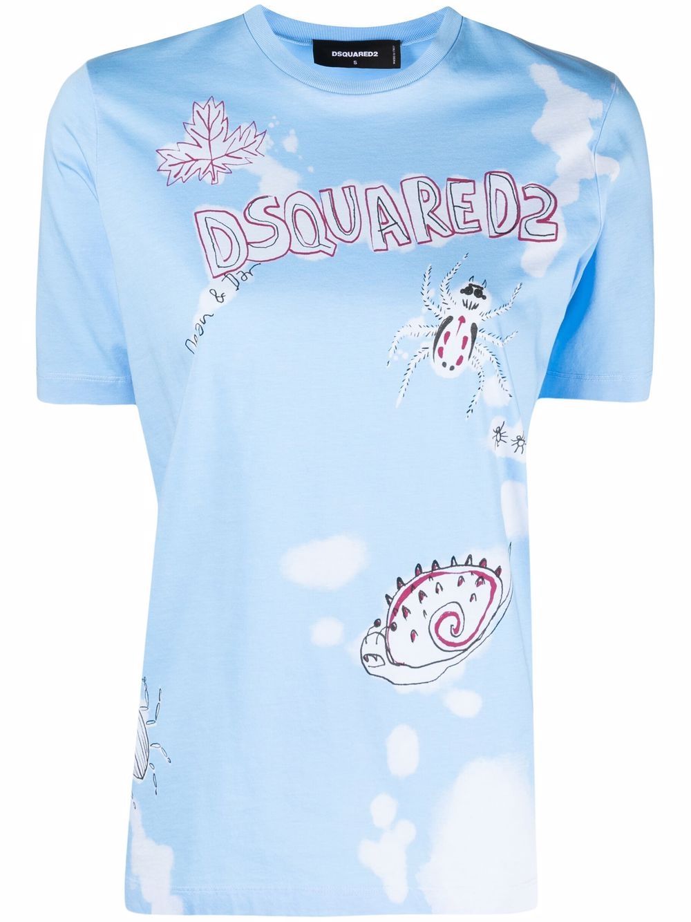 Dsquared2 logo-print crewneck T-shirt - Blue von Dsquared2