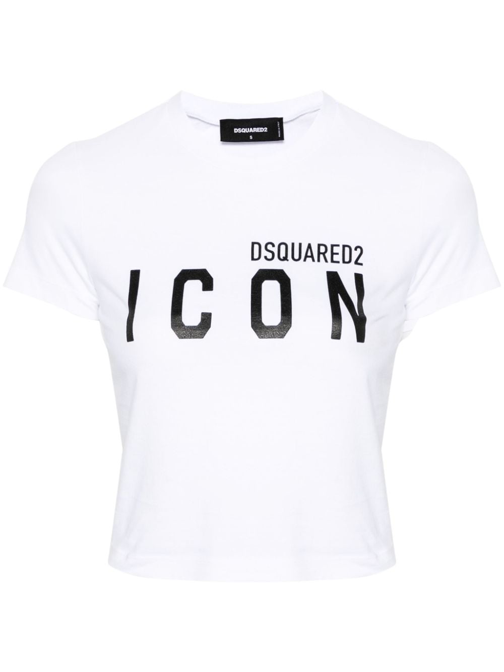 Dsquared2 logo-print cropped T-shirt - White von Dsquared2