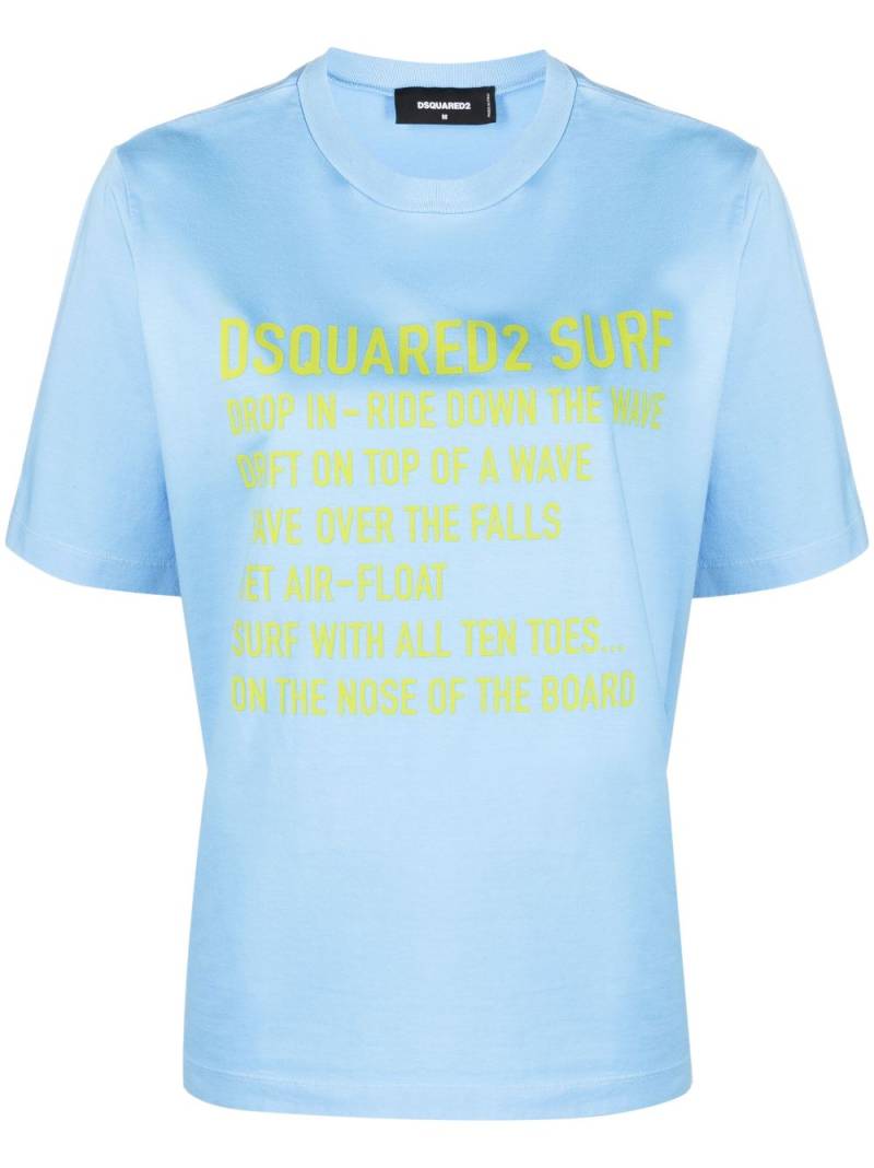 Dsquared2 logo-print detail T-shirt - Blue von Dsquared2