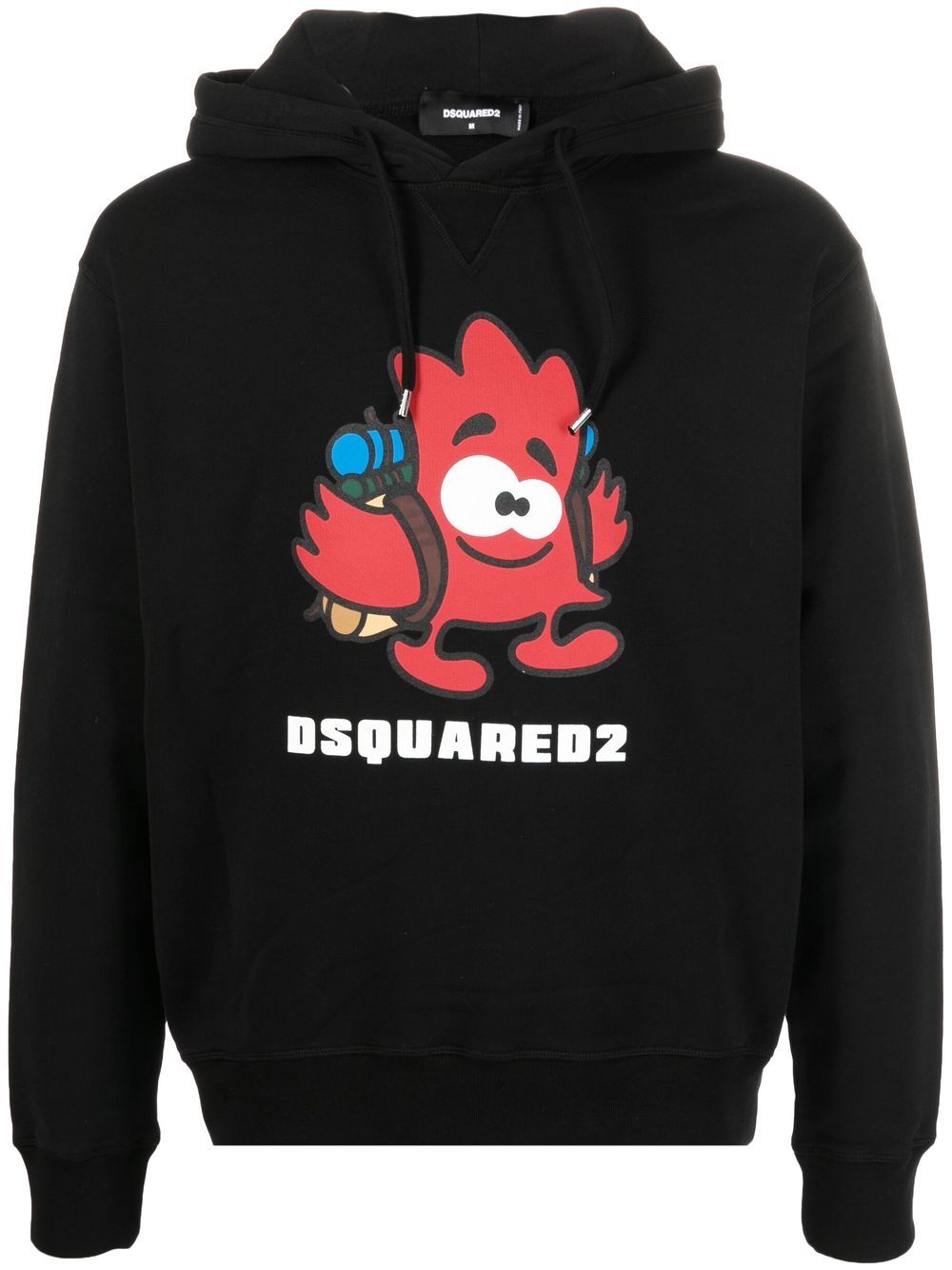 Dsquared2 logo-print detail hoodie - Black von Dsquared2