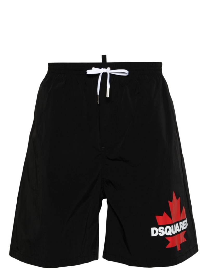 Dsquared2 logo-print elasticated-waistband swim shorts - Black von Dsquared2