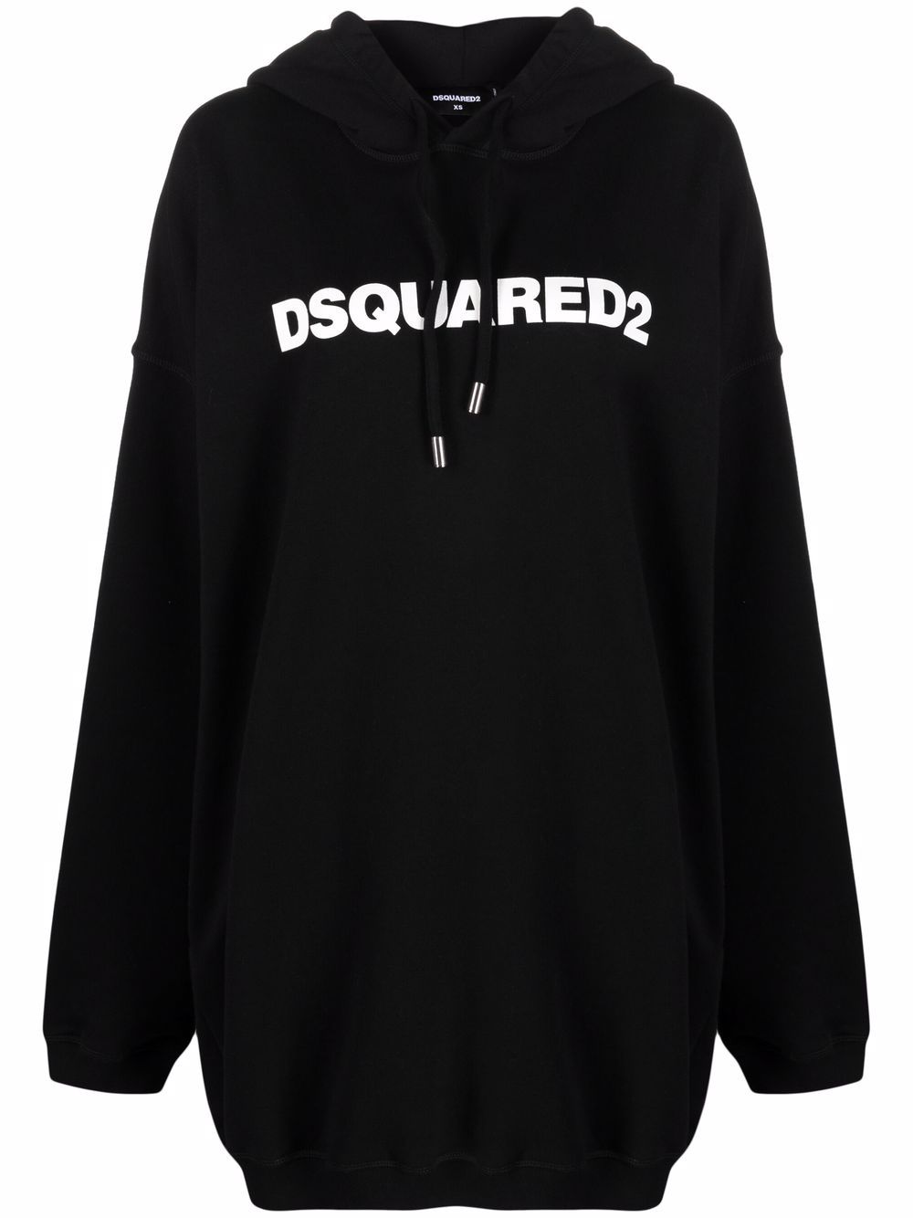 Dsquared2 logo-print hooded sweatshirt dress - Black von Dsquared2