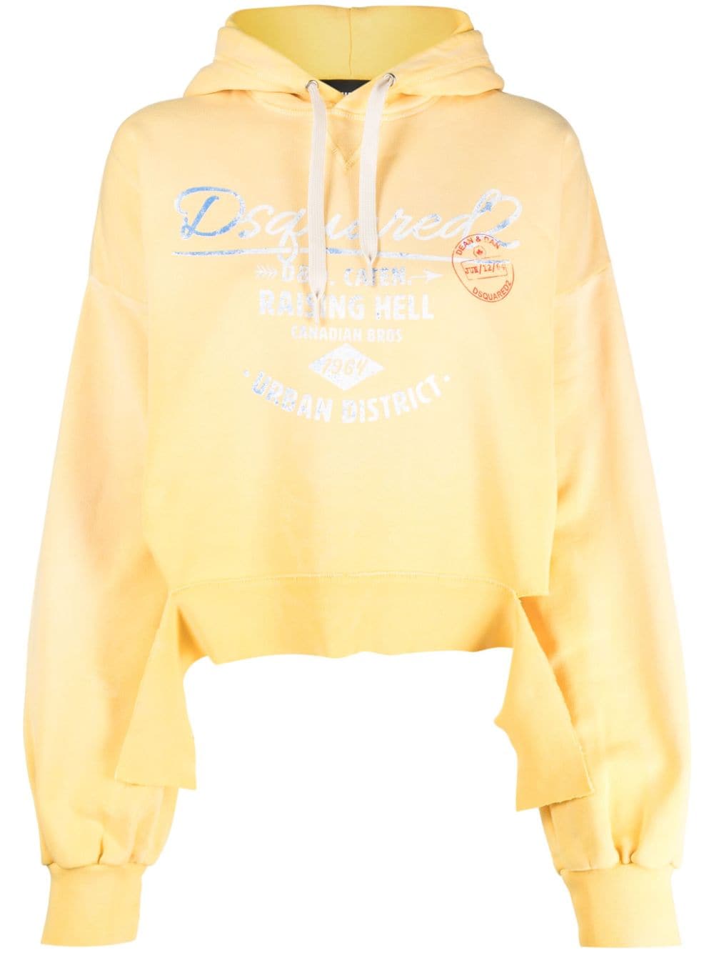 Dsquared2 logo-print jersey hoodie - Yellow von Dsquared2