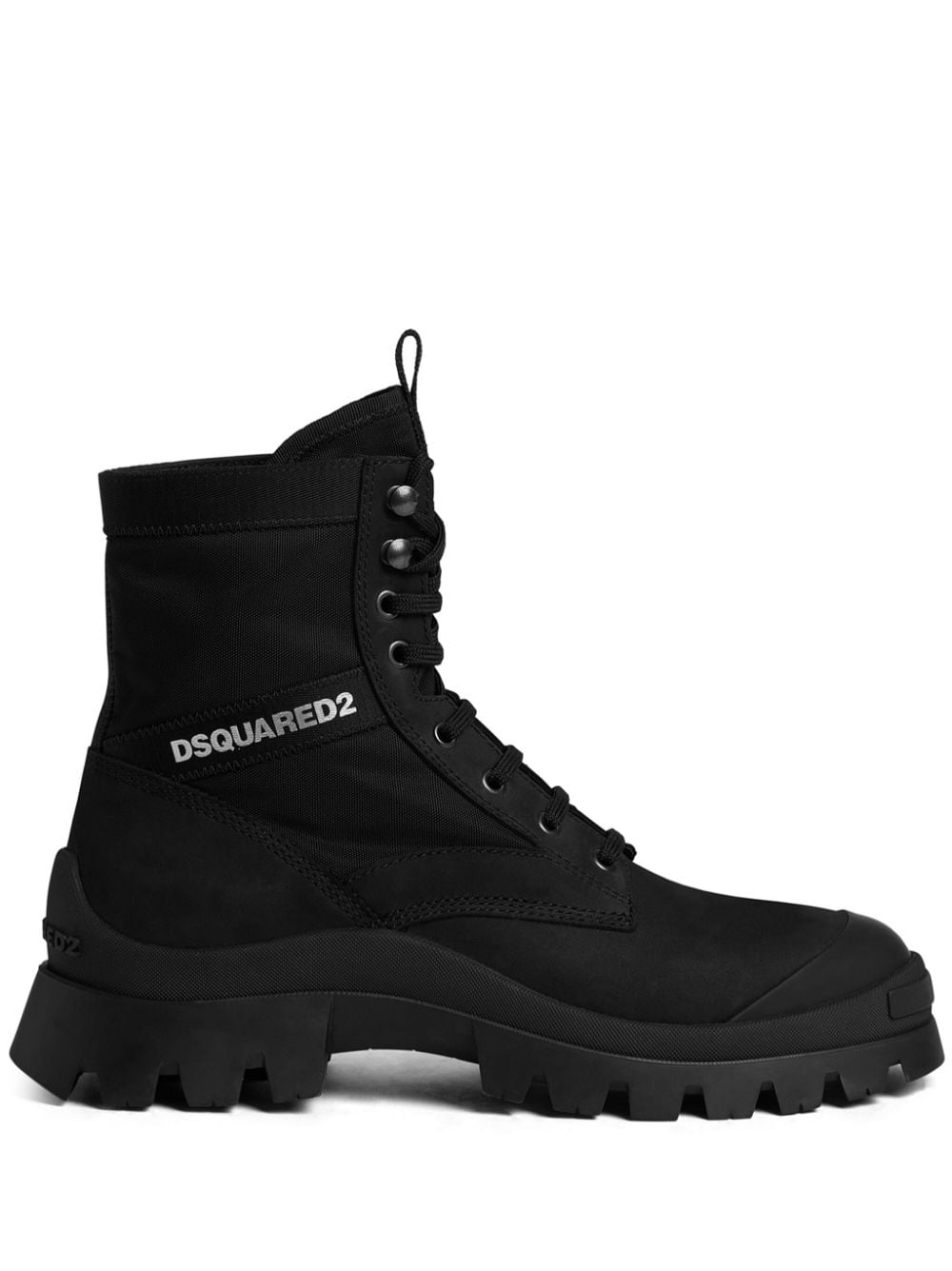 Dsquared2 logo-print lace up boots - Black von Dsquared2