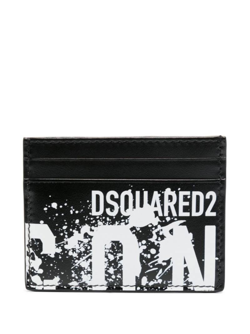 Dsquared2 logo-print leather cardholder - Black von Dsquared2