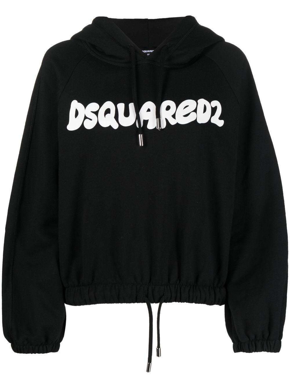 Dsquared2 logo-print long-sleeve hoodie - Black von Dsquared2