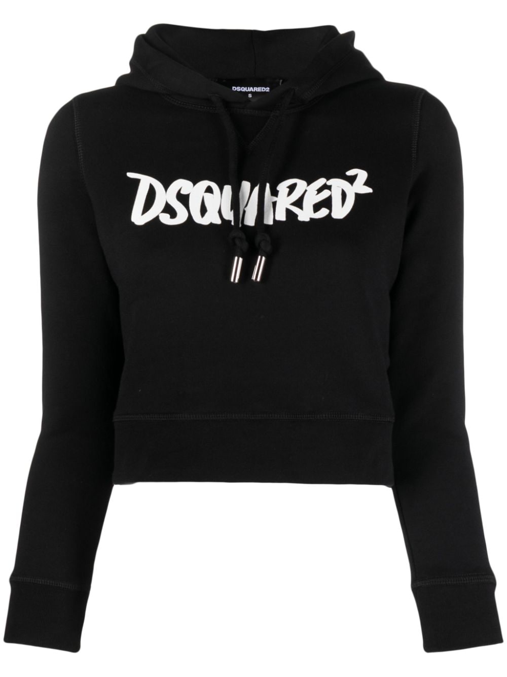 Dsquared2 logo-print long-sleeve hoodie - Black von Dsquared2