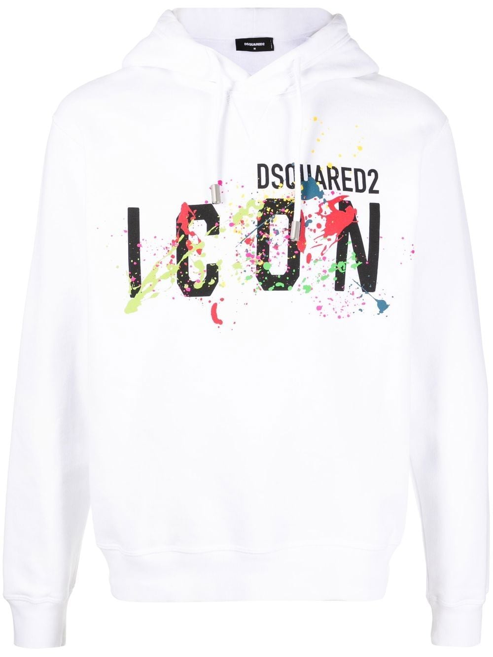 Dsquared2 logo-print long-sleeve hoodie - White von Dsquared2