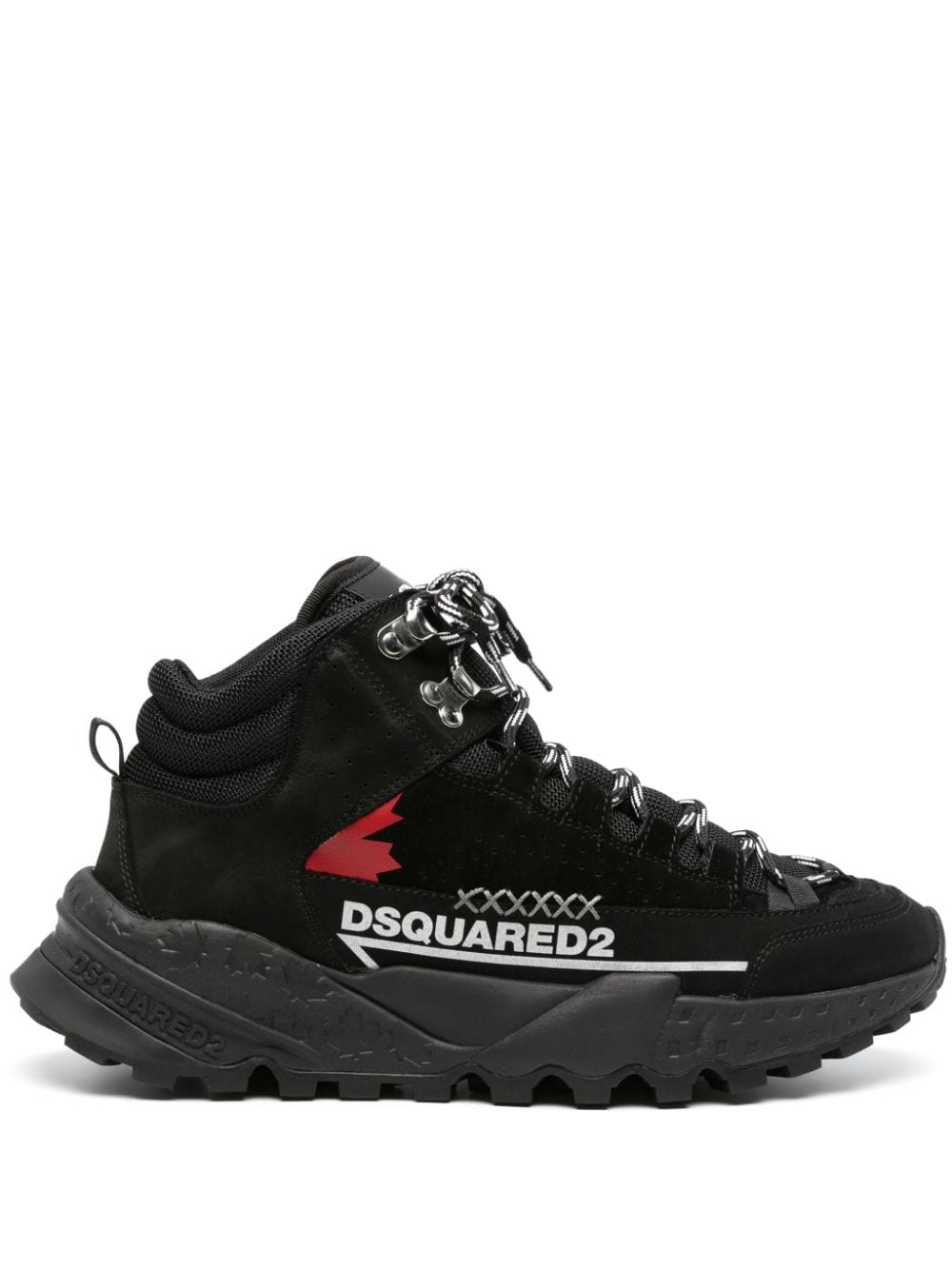Dsquared2 logo-print panelled hiking boots - Black von Dsquared2