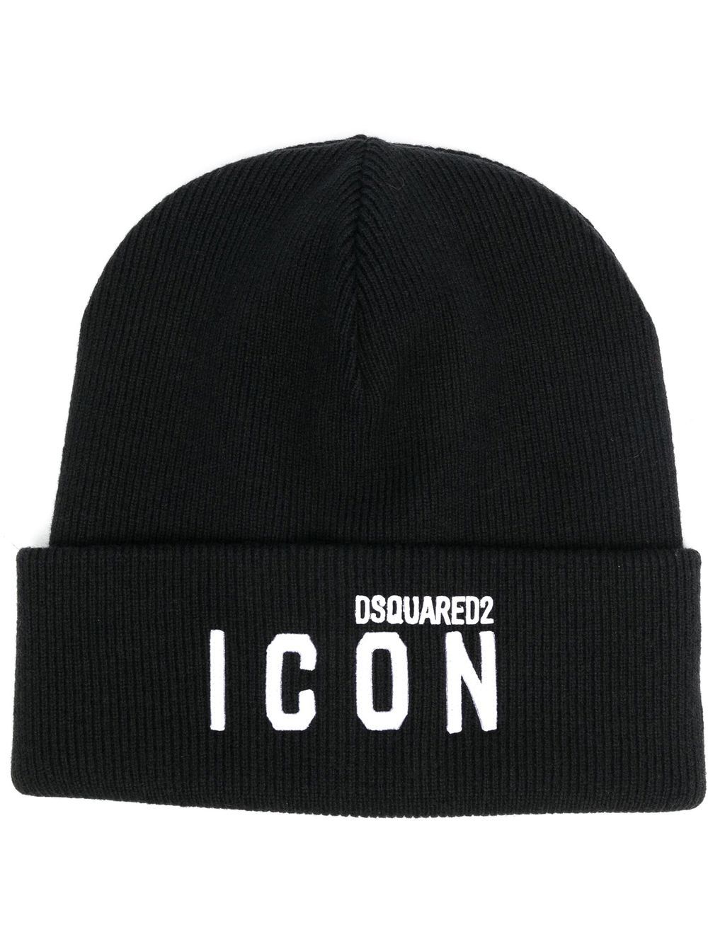 Dsquared2 logo-print wool beanie - Black von Dsquared2