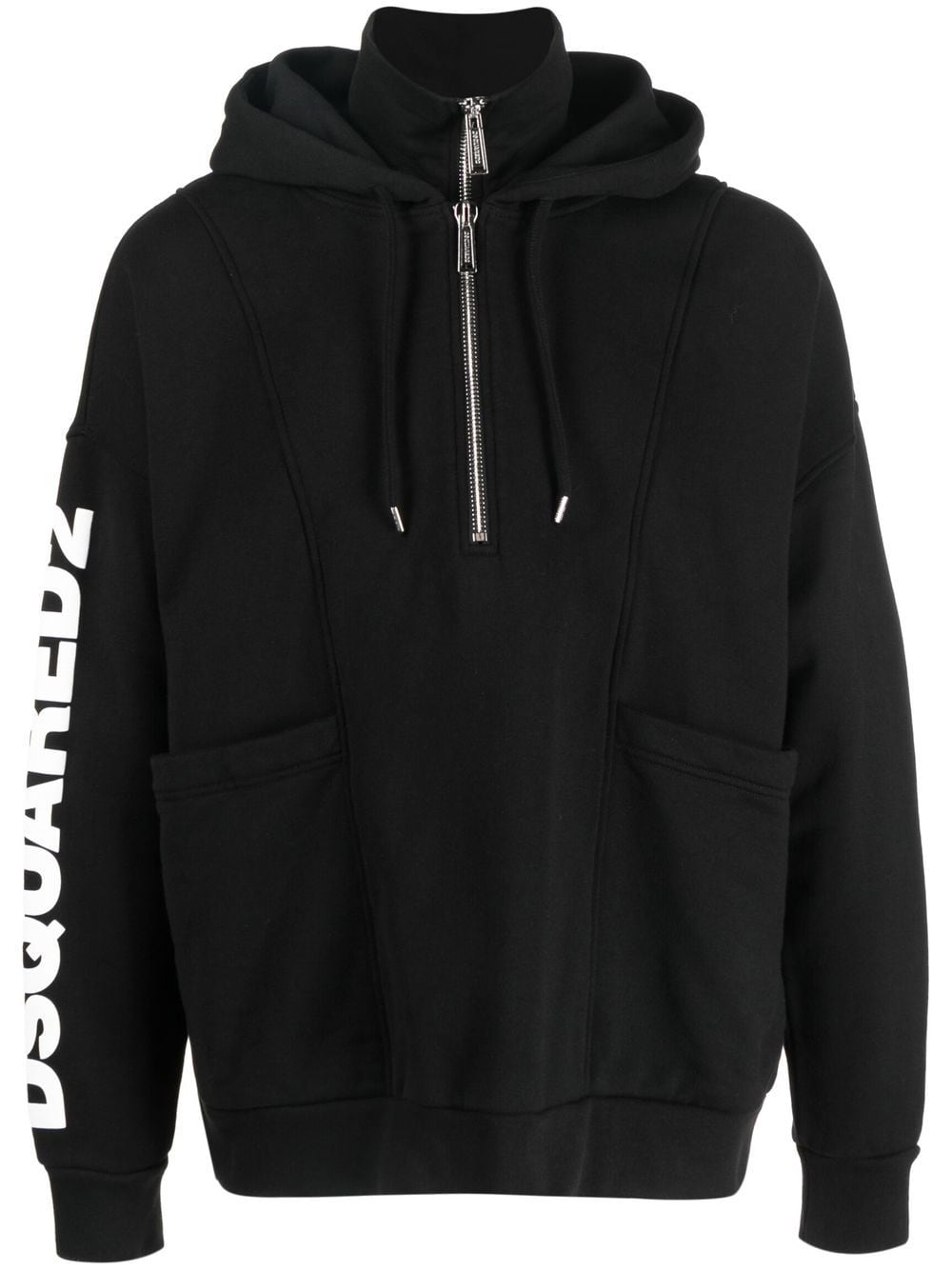 Dsquared2 logo-print zip-up hoodie - Black von Dsquared2