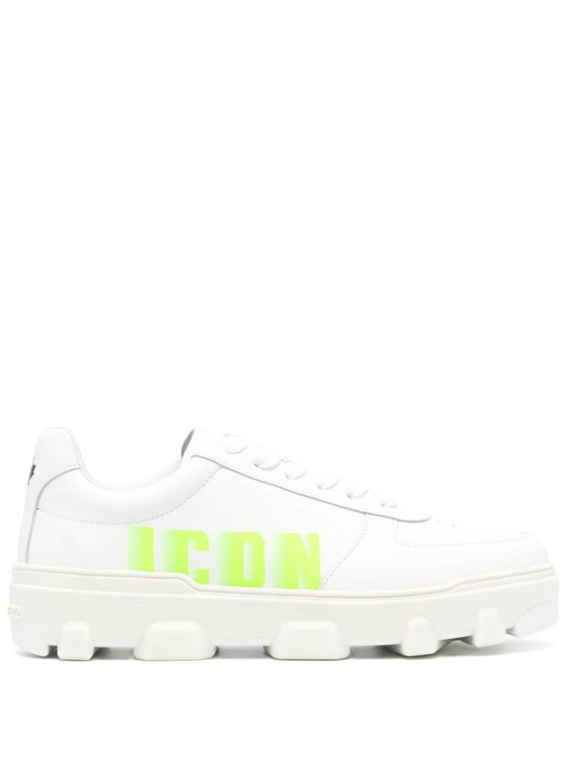 Dsquared2 logo-printed leather sneakers - Neutrals von Dsquared2