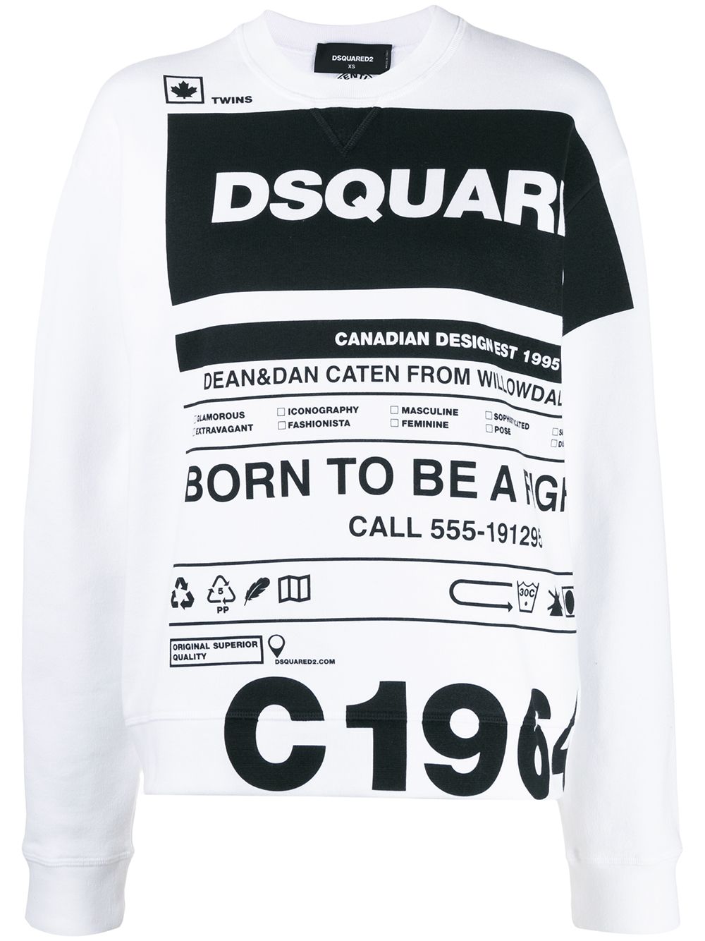 Dsquared2 logo slogan print T-shirt - White von Dsquared2