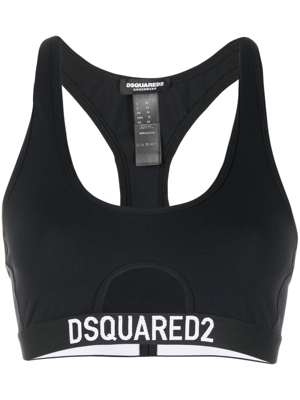 Dsquared2 logo-underband sports crop top - Black von Dsquared2
