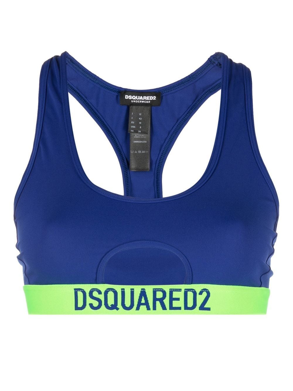 Dsquared2 logo-underband sports crop top - Blue von Dsquared2