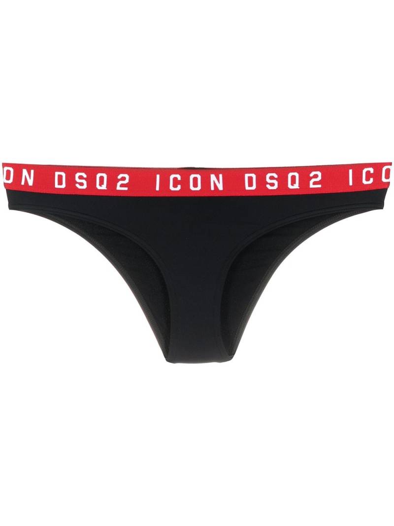 Dsquared2 logo-waistband bikini bottoms - Black von Dsquared2