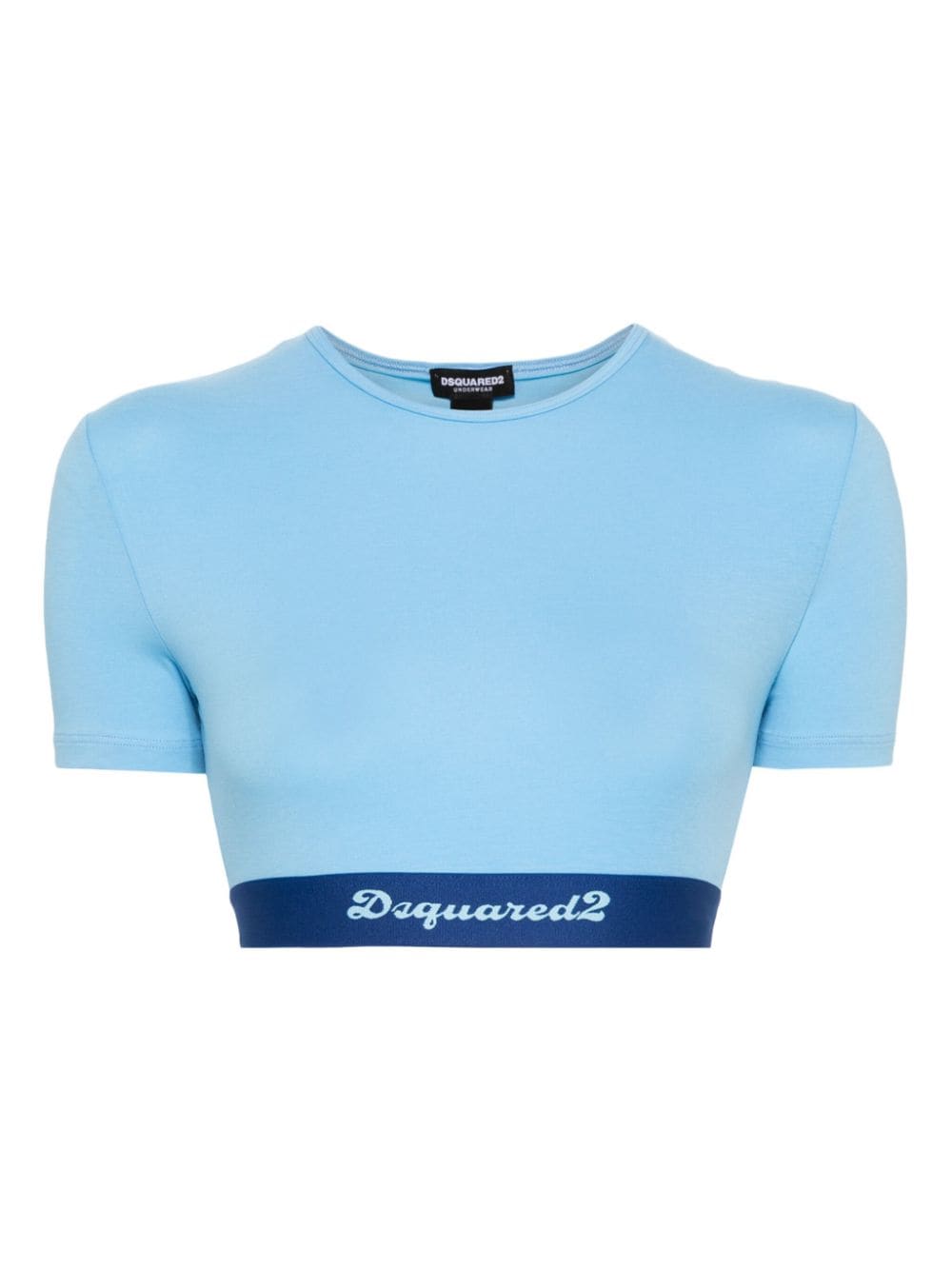 Dsquared2 logo-waistband cropped top - Blue von Dsquared2