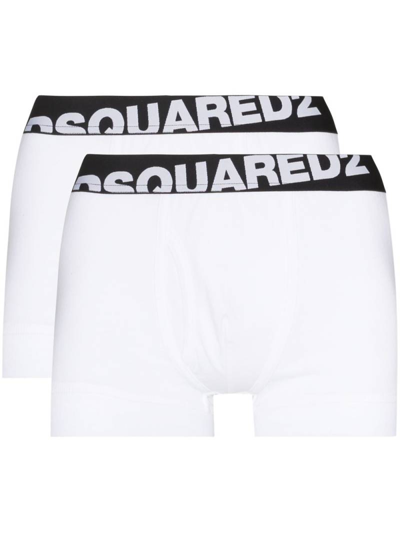 Dsquared2 logo-waistband pack of two boxer shorts - White von Dsquared2