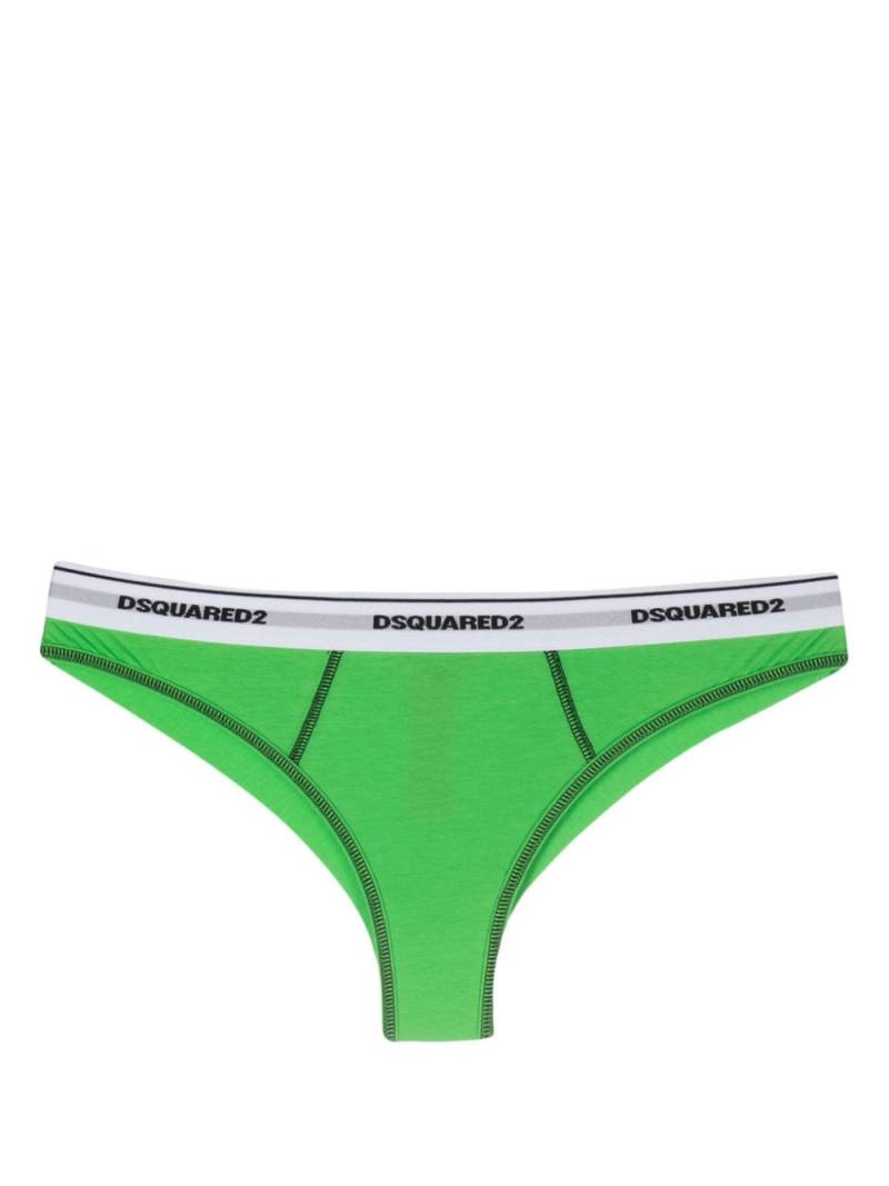 Dsquared2 logo-waistband seam-detail briefs - Green von Dsquared2