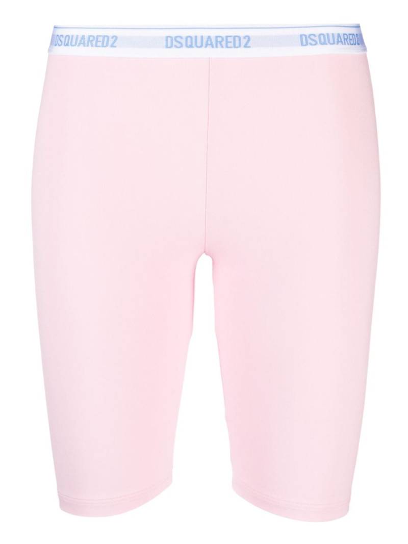 Dsquared2 logo-waistband stretch-cotton cycling shorts - Pink von Dsquared2