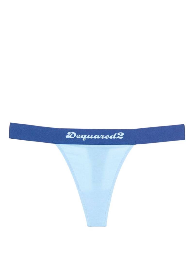 Dsquared2 logo-waistband thong - Blue von Dsquared2