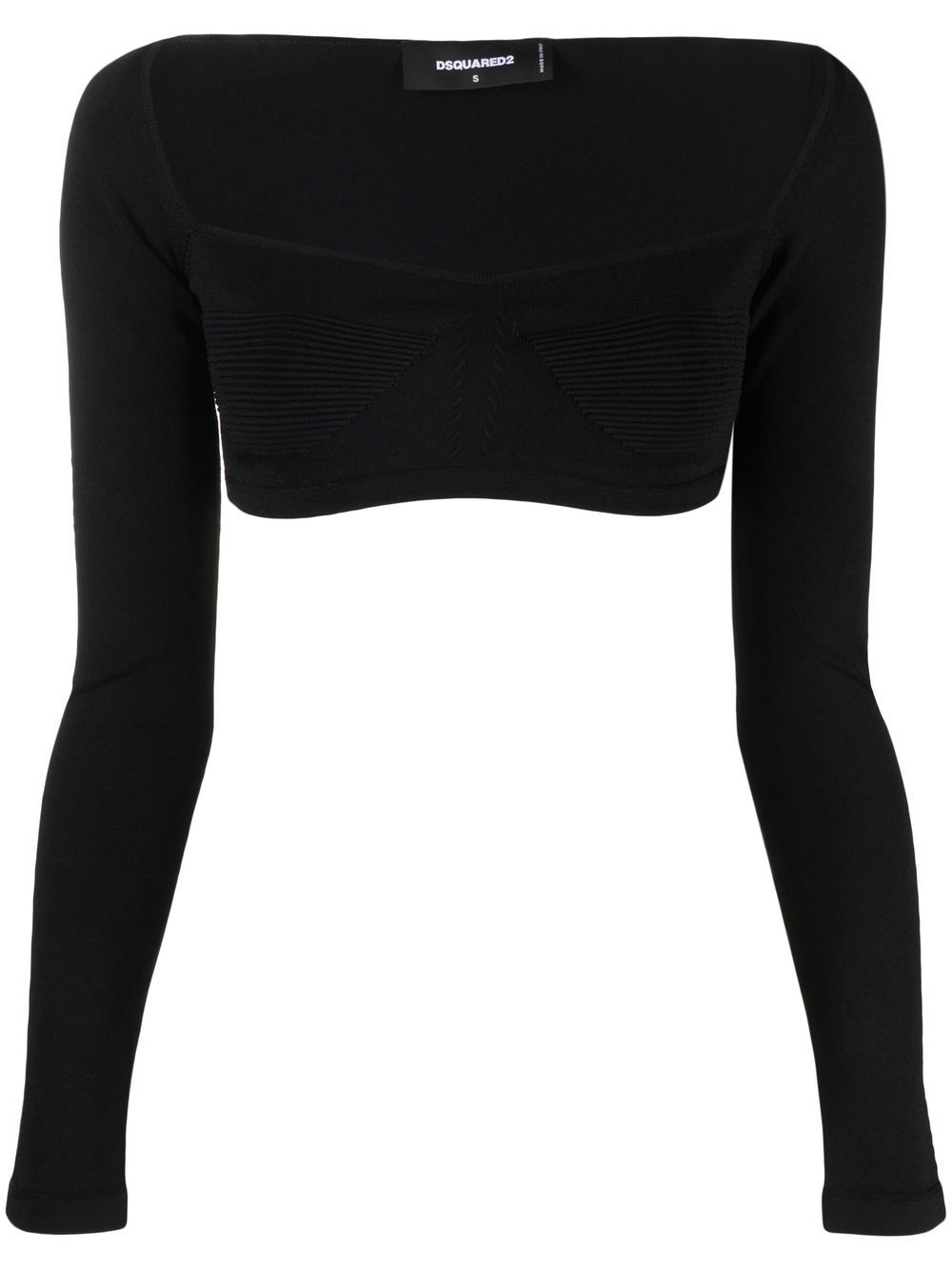 Dsquared2 long-sleeve knitted crop top - Black von Dsquared2
