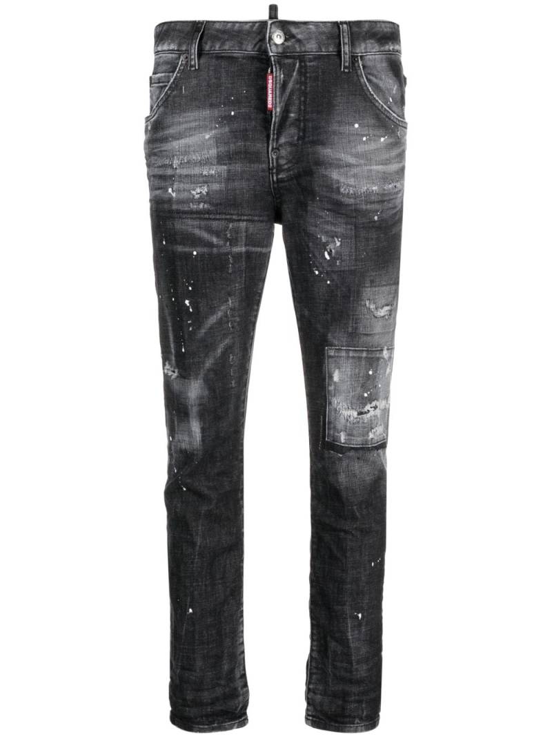 Dsquared2 low-rise distressed skinny jeans - Black von Dsquared2