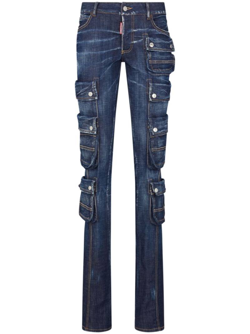 Dsquared2 low-rise skinny cargo jeans - Blue von Dsquared2