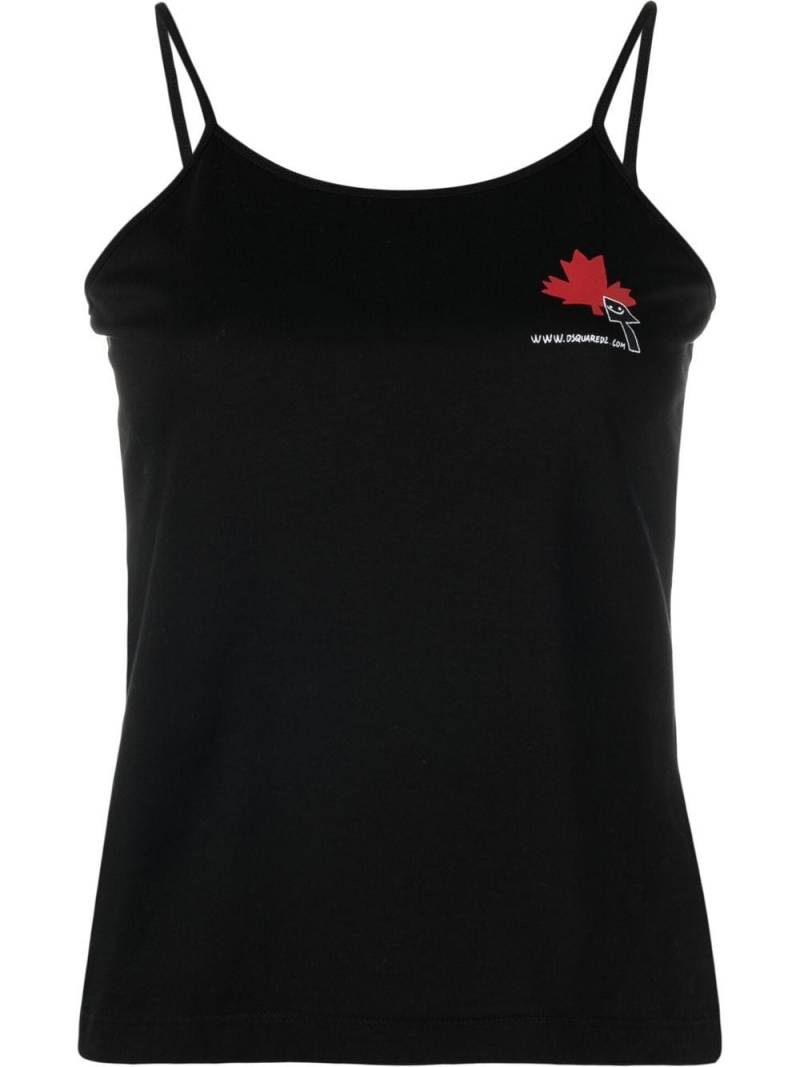 Dsquared2 maple leaf logo-print vest top - Black von Dsquared2