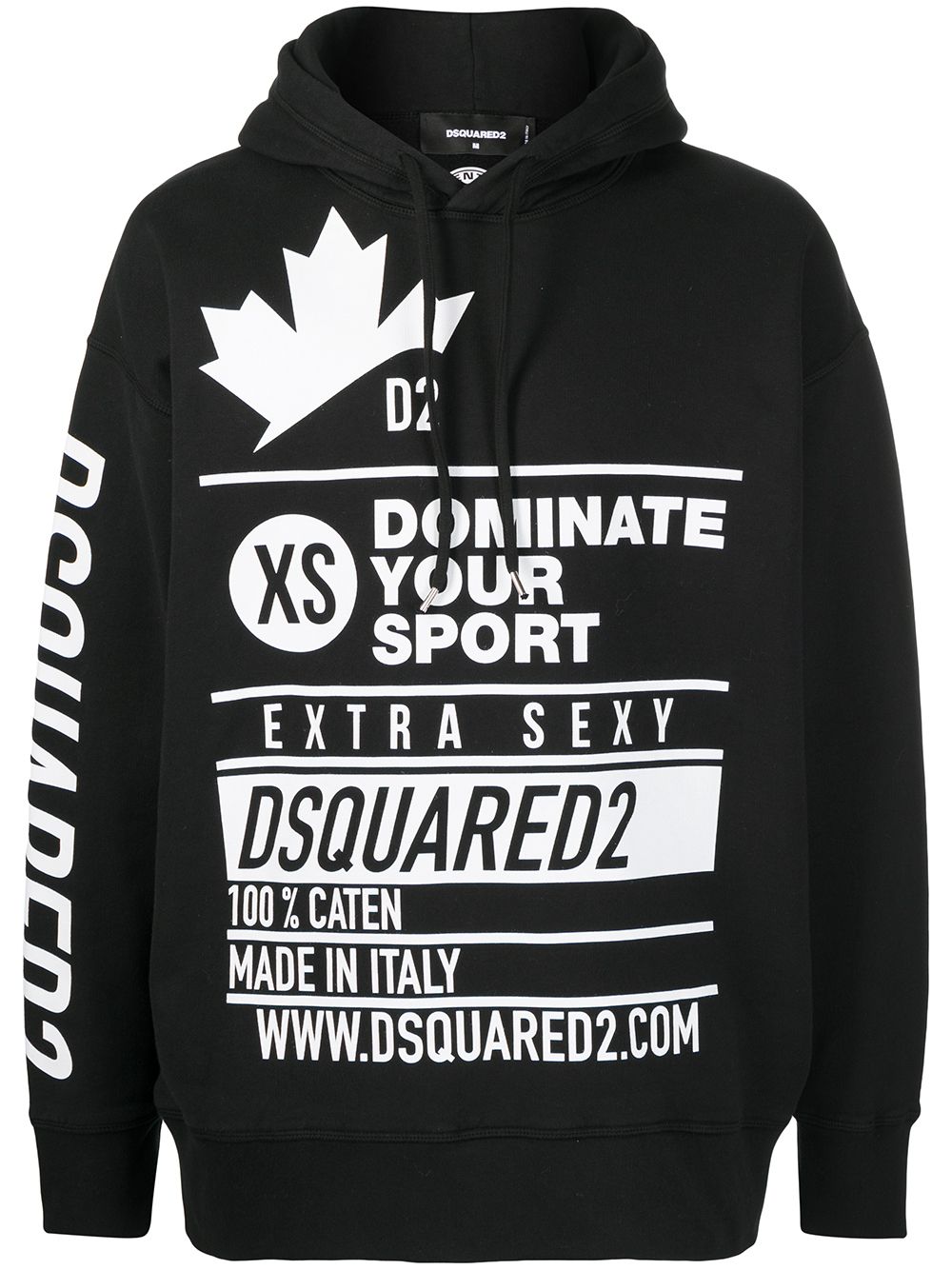 Dsquared2 multi-logo print hoodie - Black von Dsquared2