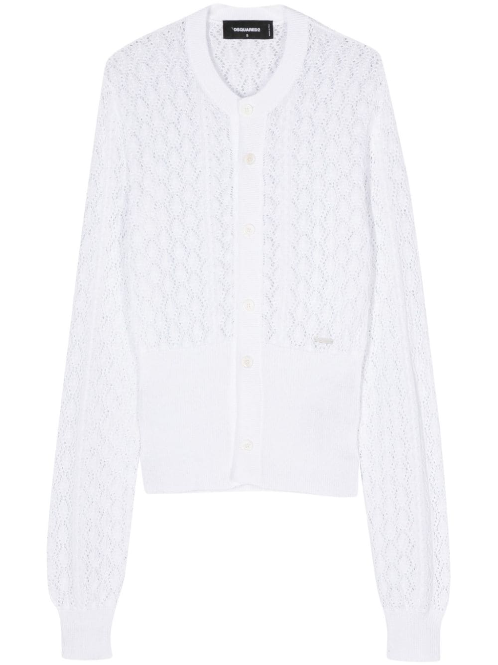 Dsquared2 open-knit cotton cardigan - White von Dsquared2