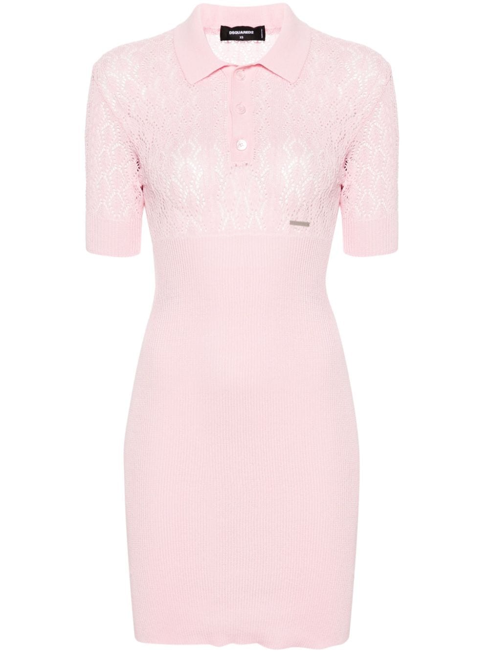 Dsquared2 open-knit polo-collar dress - Pink von Dsquared2