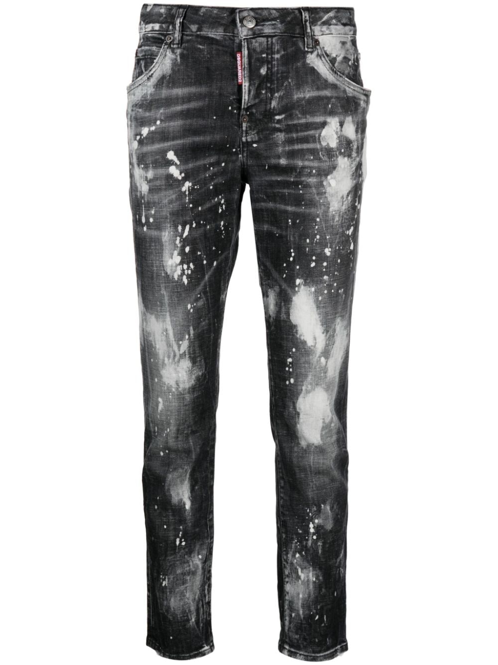 Dsquared2 paint splatter-effect cropped jeans - Black von Dsquared2