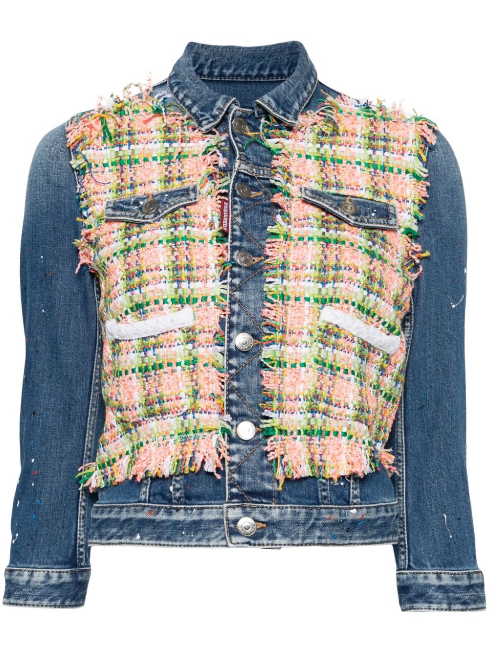 Dsquared2 paint-splatter panelled denim jacket - Blue von Dsquared2