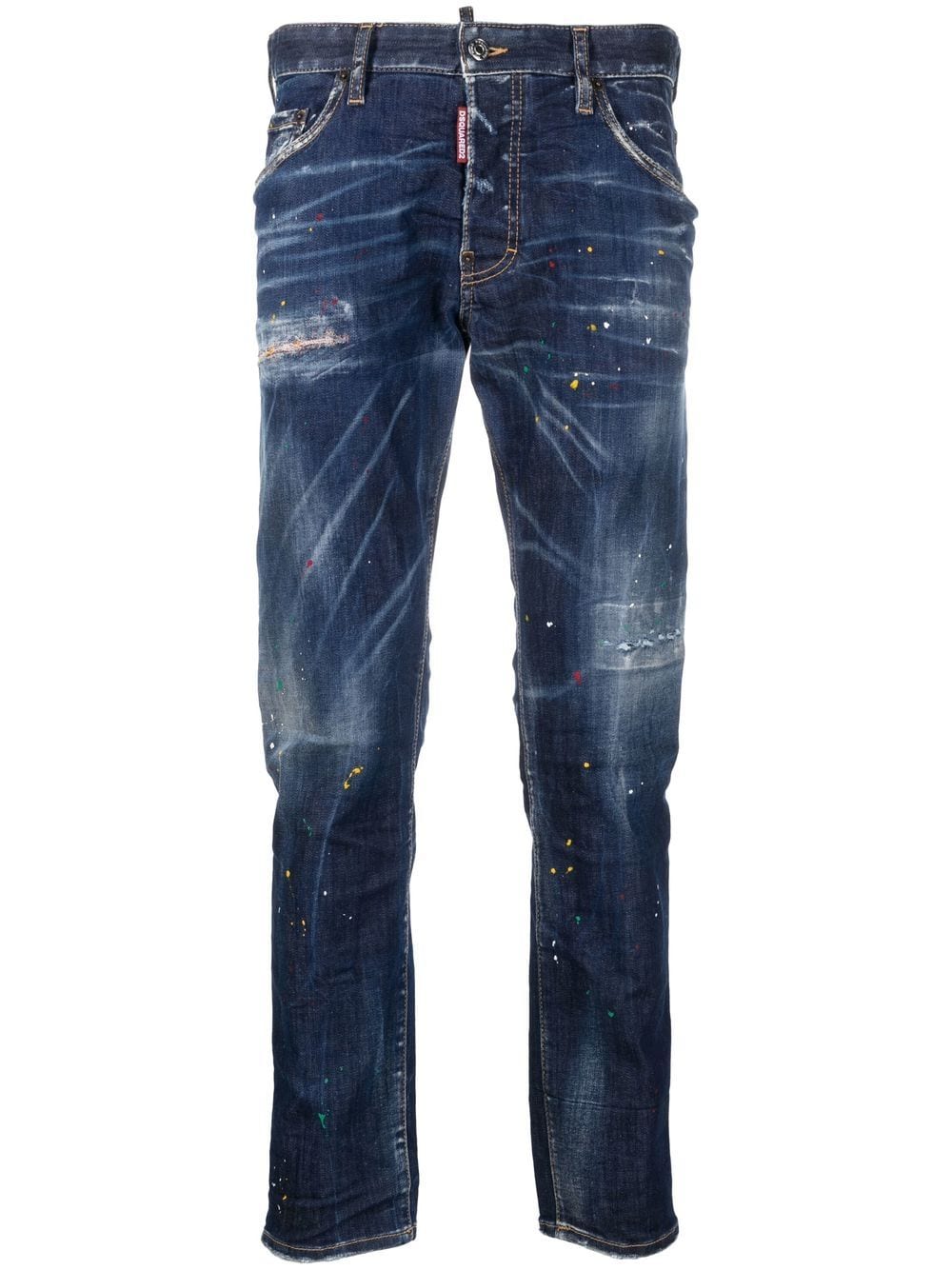 Dsquared2 paint-splatter slim-cut jeans - Blue von Dsquared2