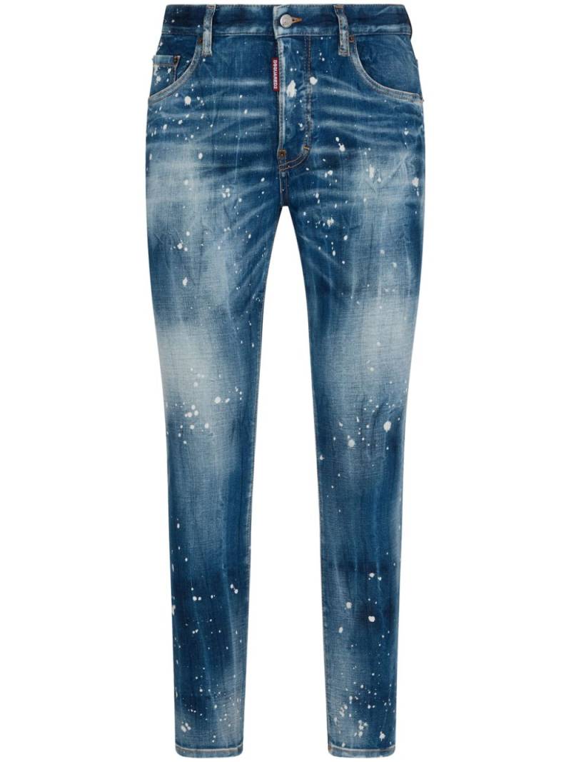 Dsquared2 paint-splatter slim-leg jeans - Blue von Dsquared2