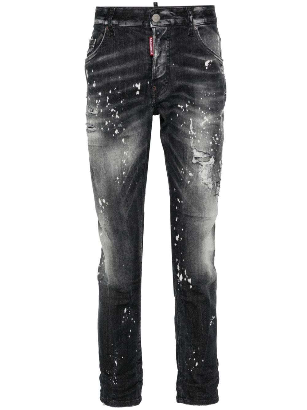 Dsquared2 paint-splattered skinny jeans - Black von Dsquared2