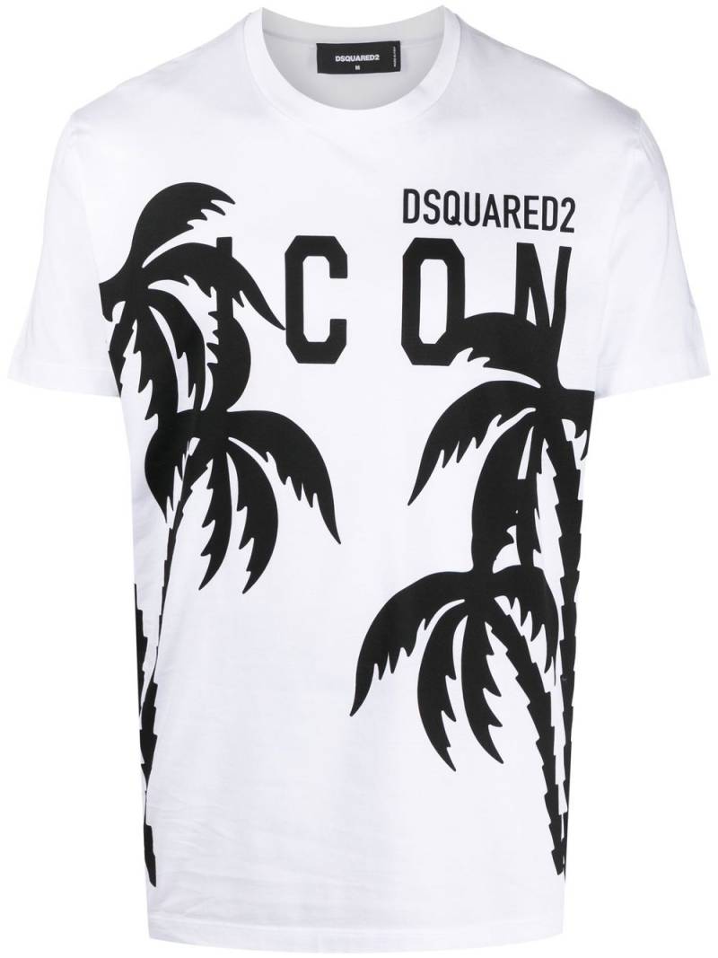 Dsquared2 palm tree logo-print T-shirt - White von Dsquared2