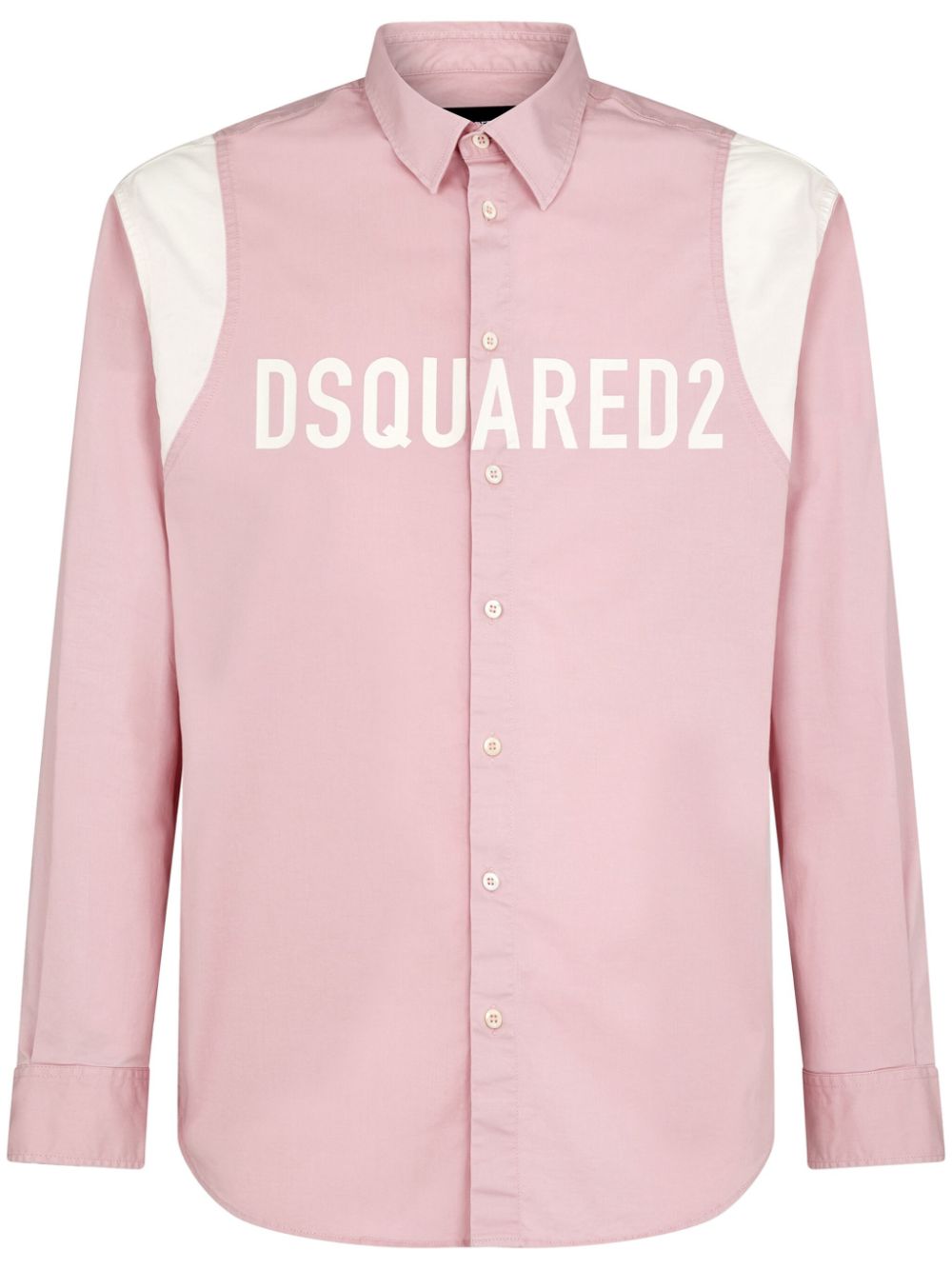 Dsquared2 panelled logo-print shirt - Pink von Dsquared2