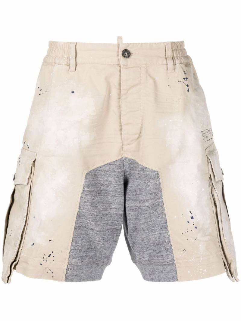 Dsquared2 patchwork asymmetric cargo shorts - Neutrals von Dsquared2