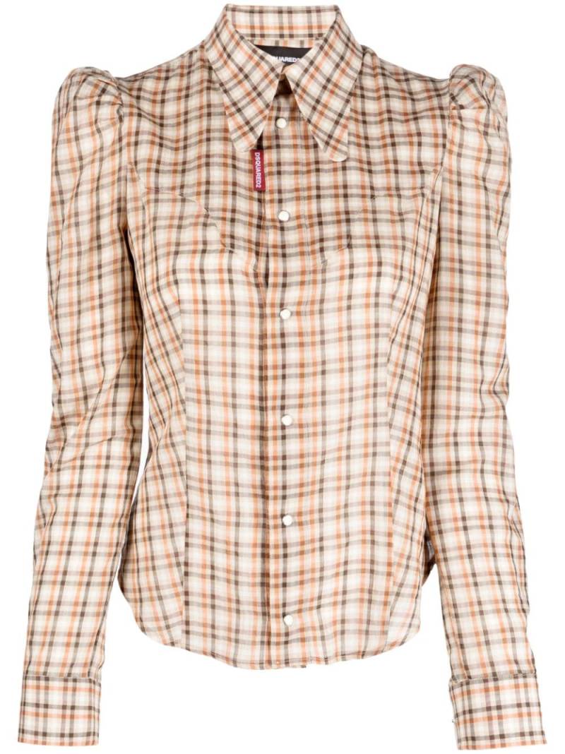 Dsquared2 plaid-pattern long-sleeve shirt - Neutrals von Dsquared2