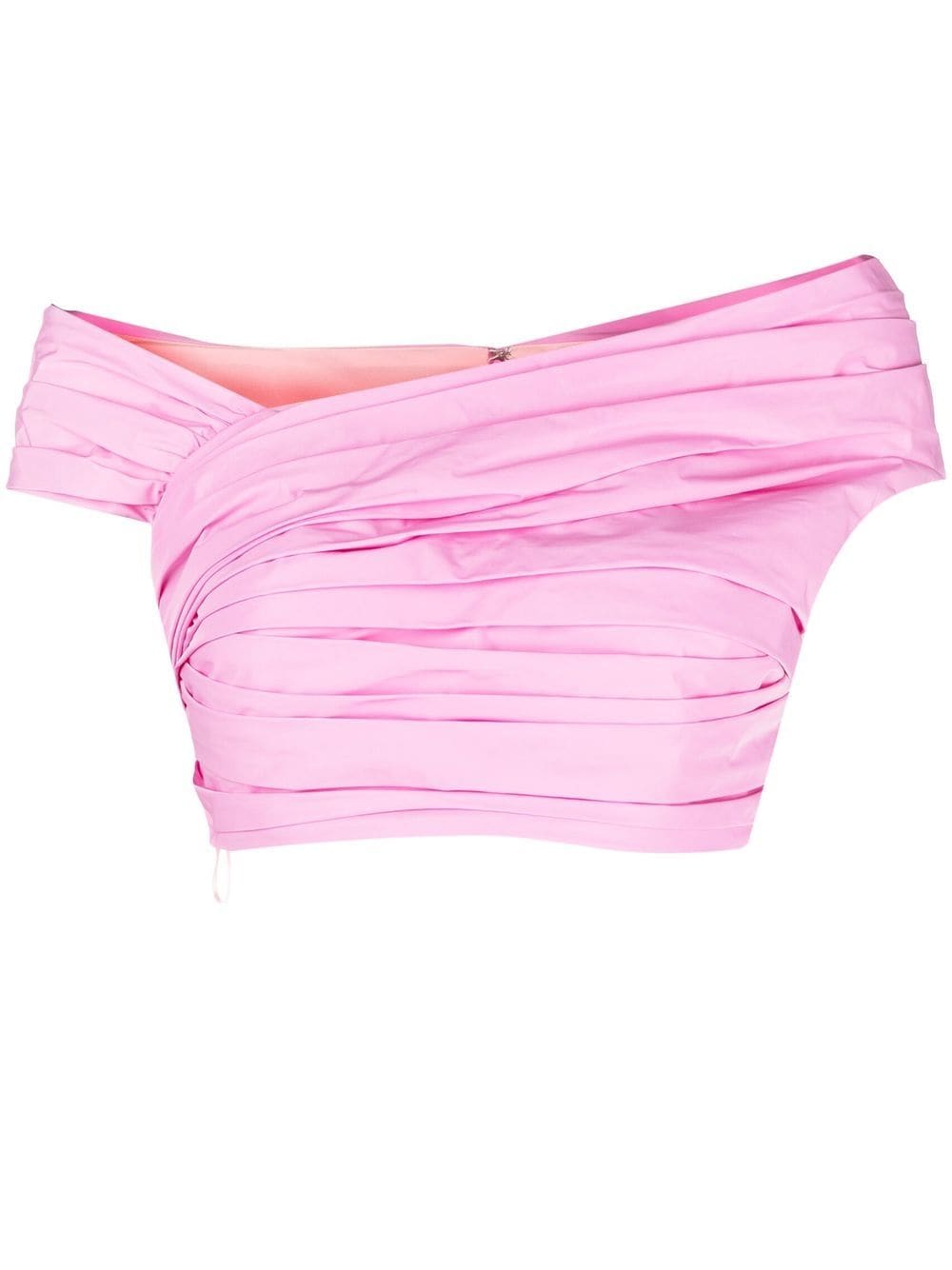 Dsquared2 pleated off-shoulder cropped top - Pink von Dsquared2