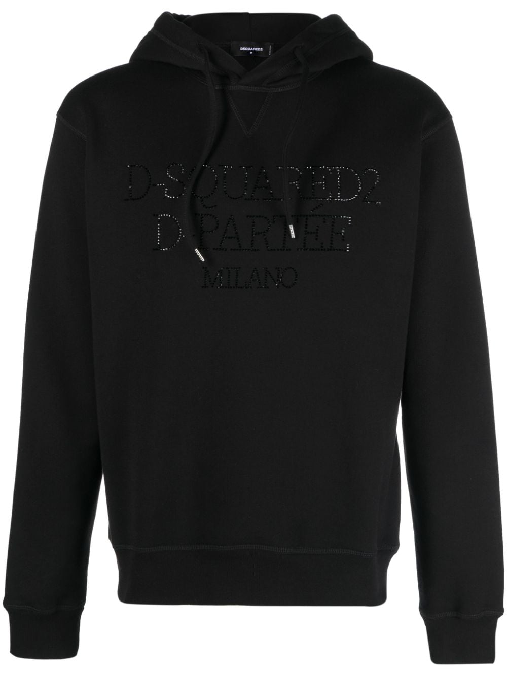 Dsquared2 rhinestone-embellished cotton hoodie - Black von Dsquared2