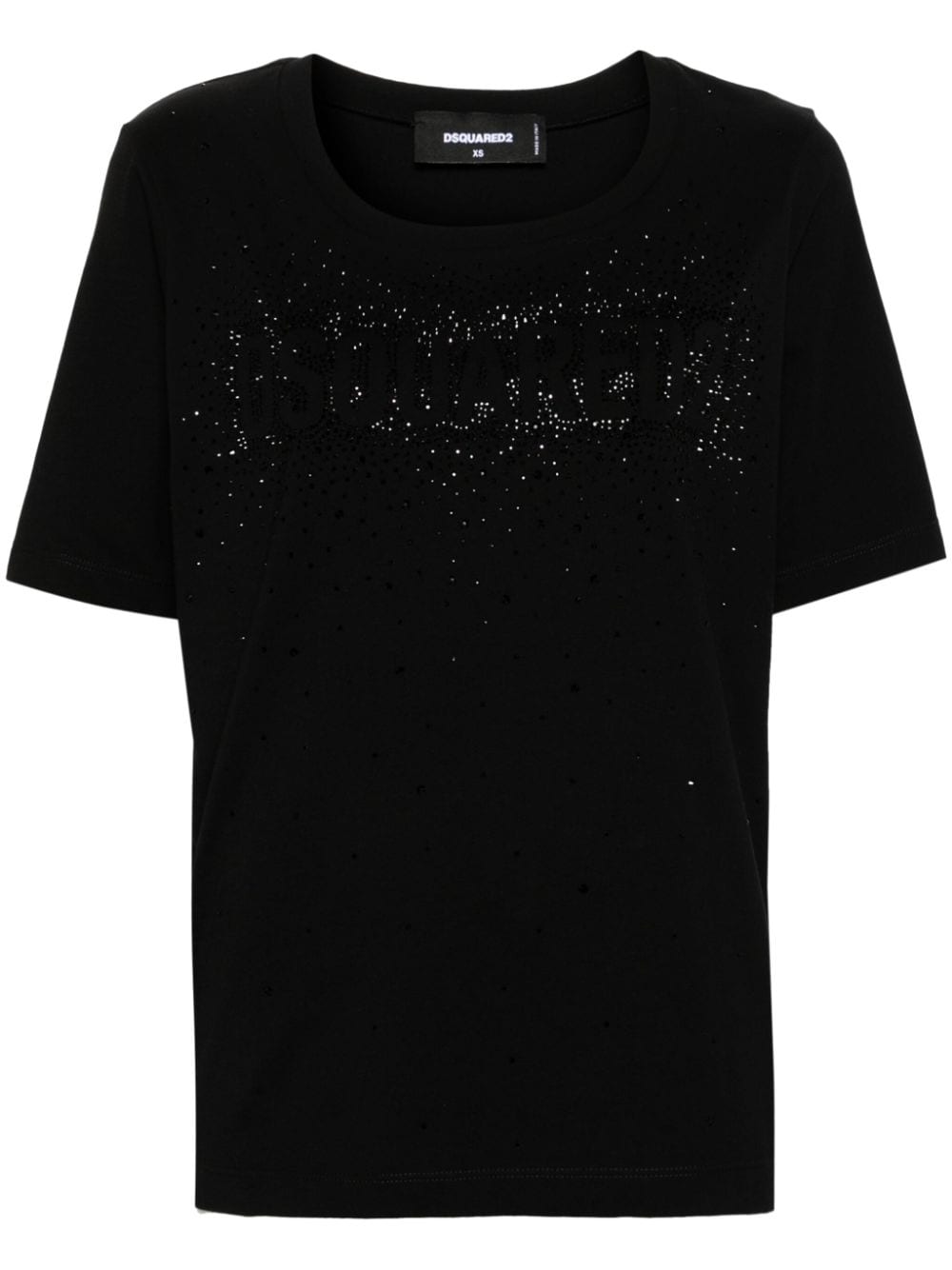 Dsquared2 rhinestone-logo cotton T-shirt - Black von Dsquared2