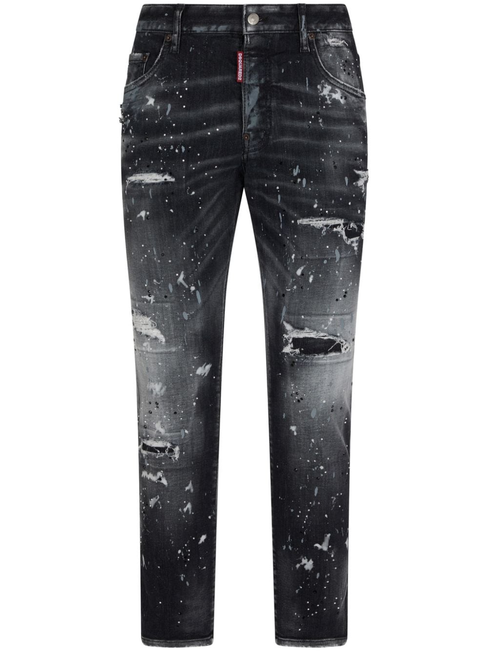 Dsquared2 ripped paint-splatter jeans - Black von Dsquared2