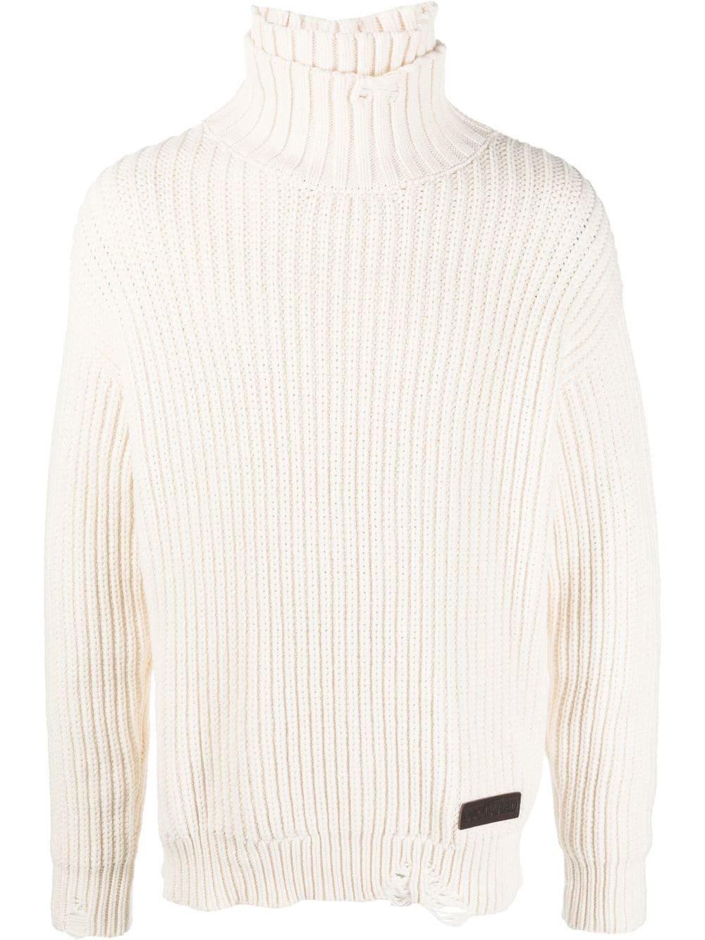 Dsquared2 ripped ribbed jumper - White von Dsquared2