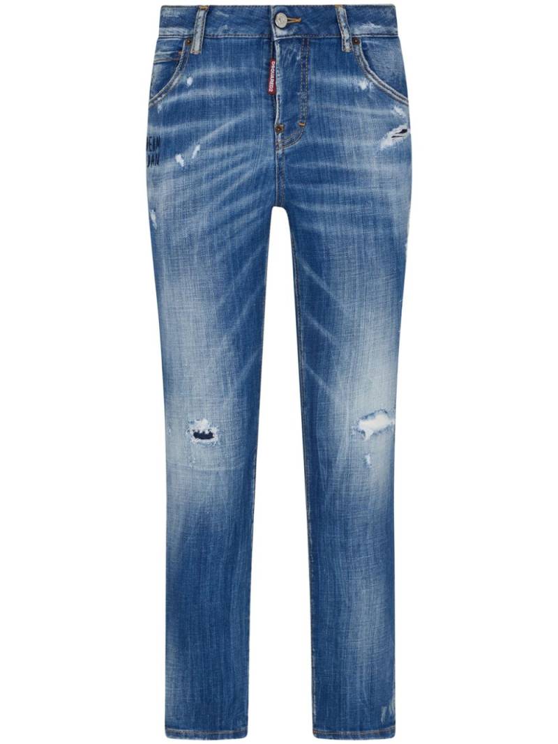 Dsquared2 ripped straight-leg jeans - Blue von Dsquared2