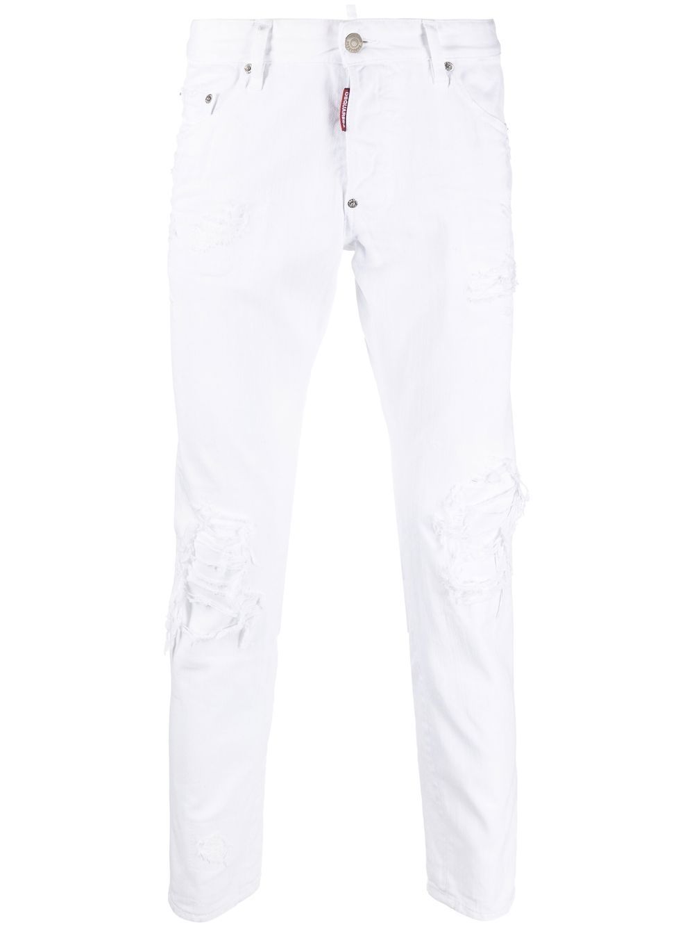 Dsquared2 ripped tapered skinny-cut jeans - White von Dsquared2